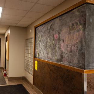 Entry way inside Gilmore Residence Hall