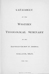 西方神学院目录:1900 - 1901年由西方神学院