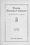 西方神学院目录:1924 - 1925年由西方神学院