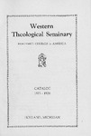 西方神学院目录:1925 - 1926年由西方神学院